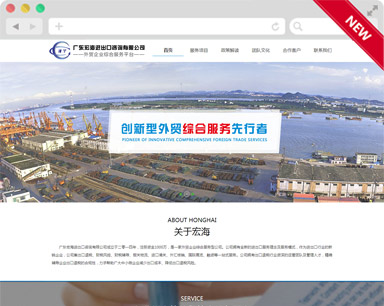 宏海進(jin)出口咨詢外貿型網站設(shè)計(ji)案例